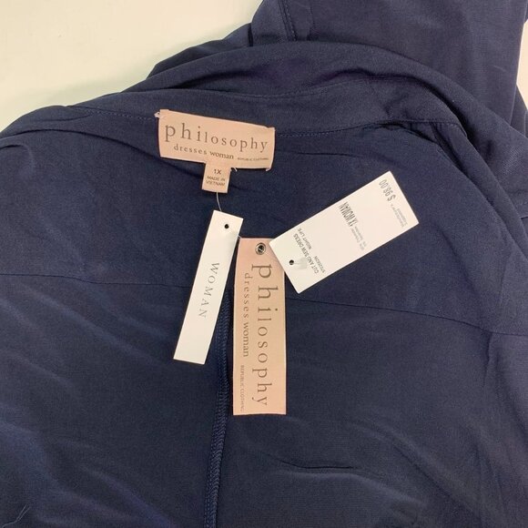 Philosophy Women's Cut and Sew Button Up Long Sleeve Midi Dress Size 1X NWT - Picture 7 of 15